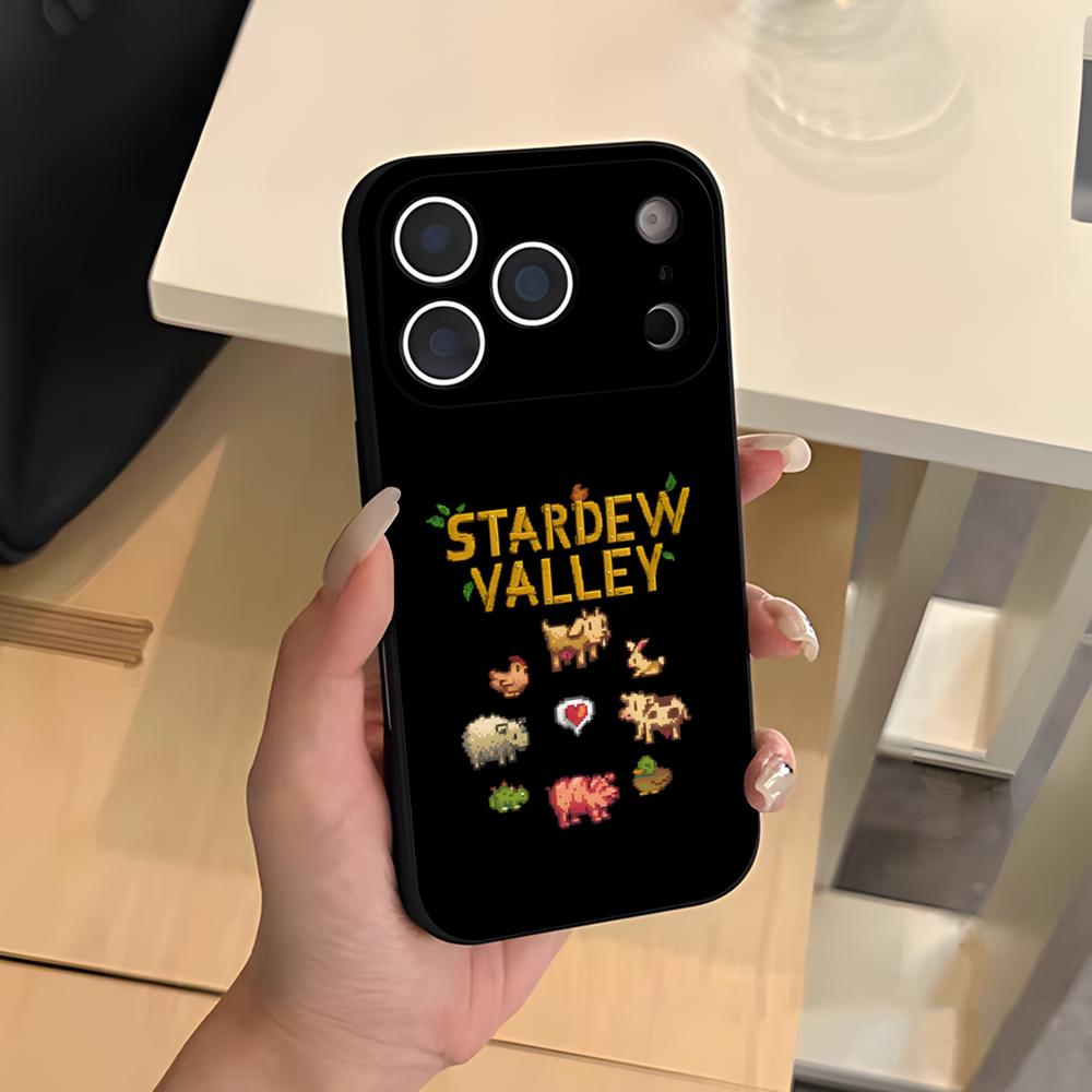 Чехол для телефона с игрой S-Stardew V-Valley Для IPhone 17 Air 16 E Pro Max 15 14 13 Mini 12 Pro 11 Max Plus Черный Мягкий чехол