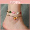 Fashion Ladies Modern Anklet Set With Colorful Daisy Motif For Casual Wear