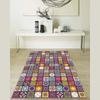Декоративный ковер с ярким разноцветным узором плитки и противоскользящим основанием - мягкий турецкий ковер