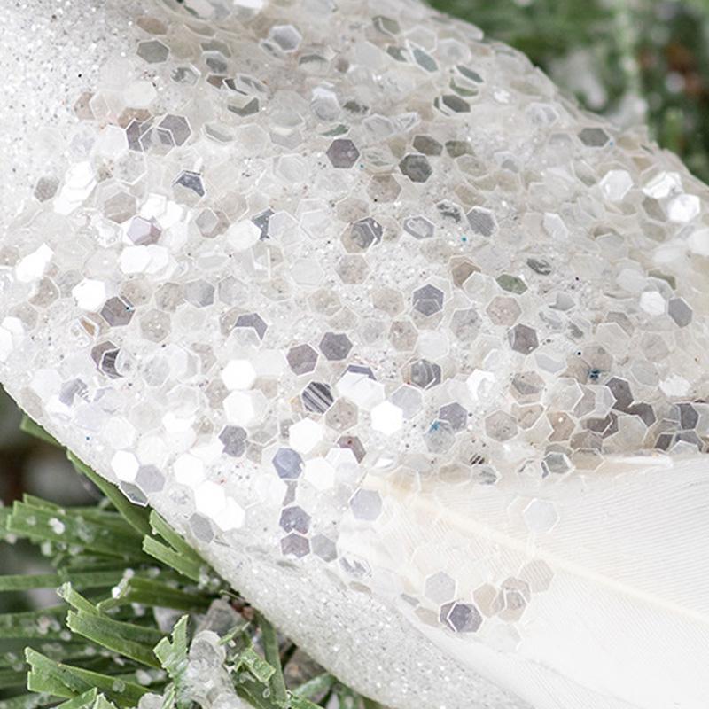 1/2 шт. Подвесной кулон Сверкающий белый павлин Дерево Декор с длинным хвостом 40 см Рождественское украшение Верхушки для рождественской елки На клипсах