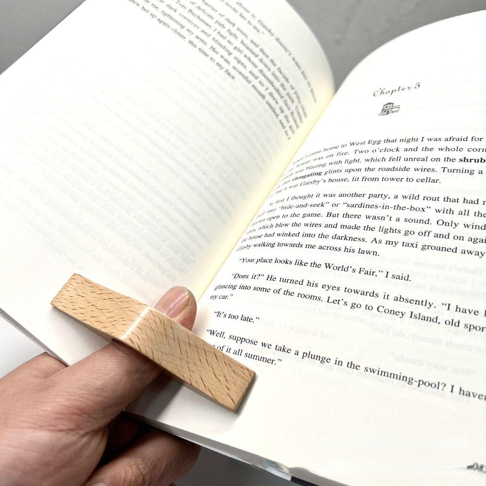Students Adults Kids Reading Supplies Thumb Book Holders Wooden Bookmarks Book Page Holders
