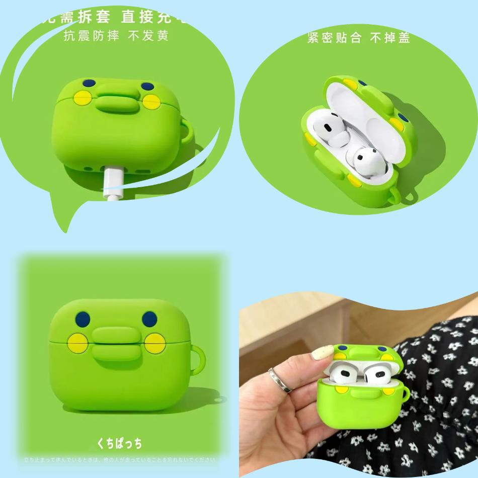 Ins Cute Tamagotchi Big Mouth Jar Earphone Accessories Case Protective Sleeve Cover Suitable For Airpods1/2/3/4/Pro/Pro2