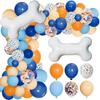 Orange Balloon Garland Kit Blue Balloon Arch Decorations Bone Shaped Foil Balloons Girl Boy