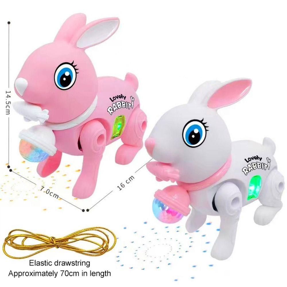Traction Rope Electronic Walking Rabbit Toy Little Rabbit Cute Toy for Kid