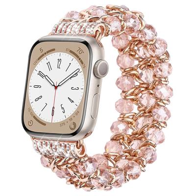 Женские часы Apple Watch с блестящим жемчугом, 38 мм, 40 мм, 41 мм, 42 мм, 44 мм, 45 мм, ремешок iWatch Ultra Series SE 9, 8, 7, 6, 5, 4, 3, 2, 1 ремешок