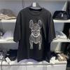 Черная Классическая Линия Бульдог Модная Трендовая Бренд Футболка Хлопок Графическая Футболка Унисекс Унисекс Летняя Уличная Одежда