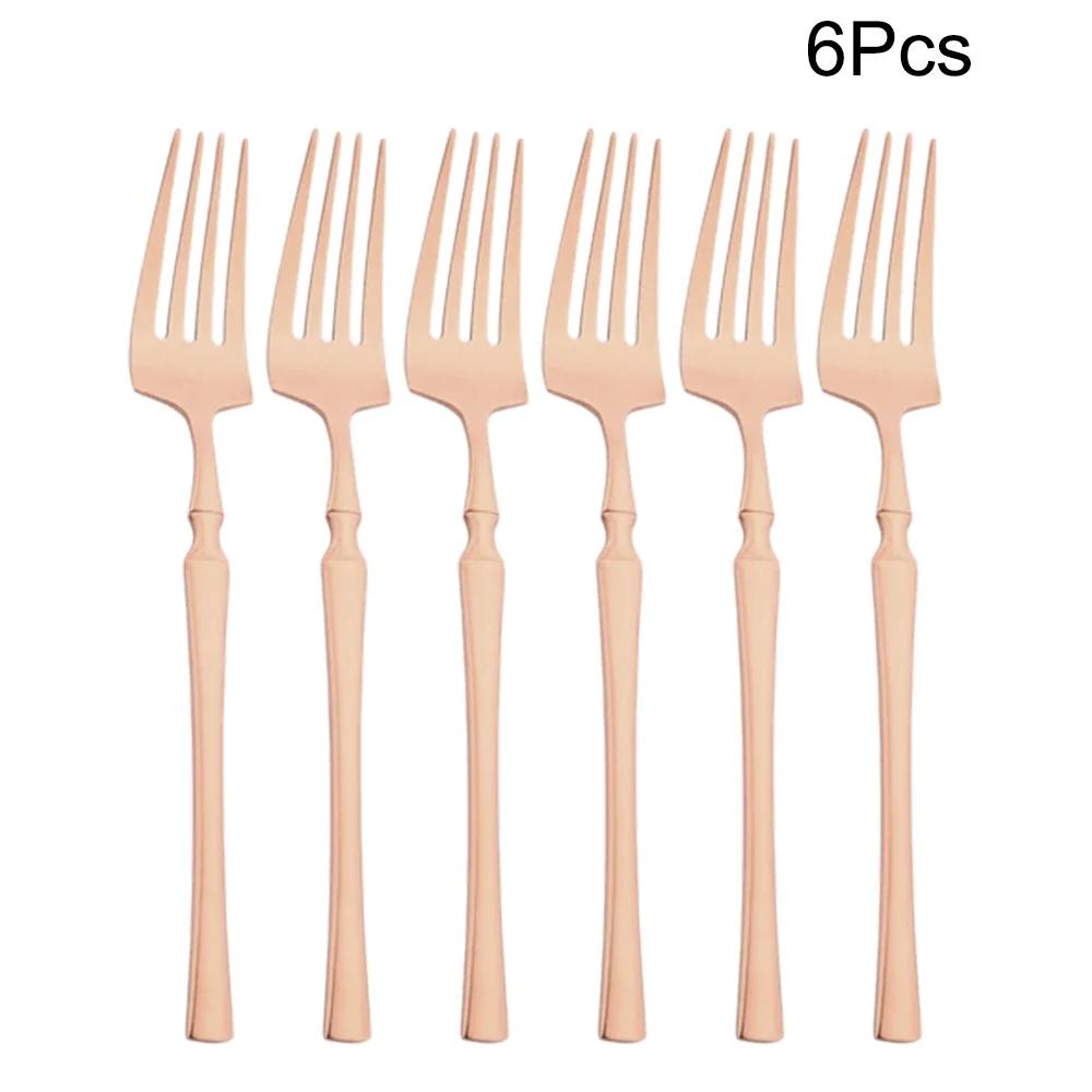 6 шт. зеркальные столовые вилки столовые приборы черные вилки из нержавеющей стали столовые приборы кухонное столовое серебро западная столовая посуда набор вилок для ресторана