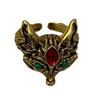 Fox Ring Vintage Style Adjustable Opening Ring Rhinestone Decor Polished Adult Party