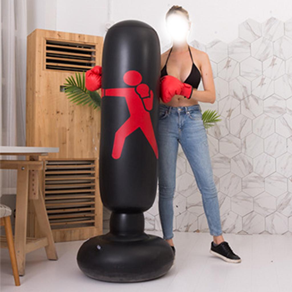 Tall Inflatable Boxing Bag for Adults Thickened PVC Immediate Bounce Back Boxing Bag for MMA Kickboxing Boxing Karate