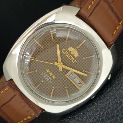 АВТОМАТИЧЕСКИЕ 46941 ВИНТАЖНЫЕ ORIENT CRYSTAL ЯПОНИЯ МУЖСКИЕ ОРИГИНАЛЬНЫЕ ЧАСЫ С ЦИФЕРБЛАТОМ a704909-1