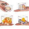 Clear Acrylic Boxes Small Square Cube Containers with Lid Plastic Storage Organizer for Candy Pill Tiny Jewelry