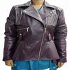 Womens Purple PEPLUM Style Leather Jacket, Biker Flare Leather, TrendSetter Peplum Designer Jacket, ASYMMETRIC Slim Fit, Frock For Ladies,GIFT FOR HER