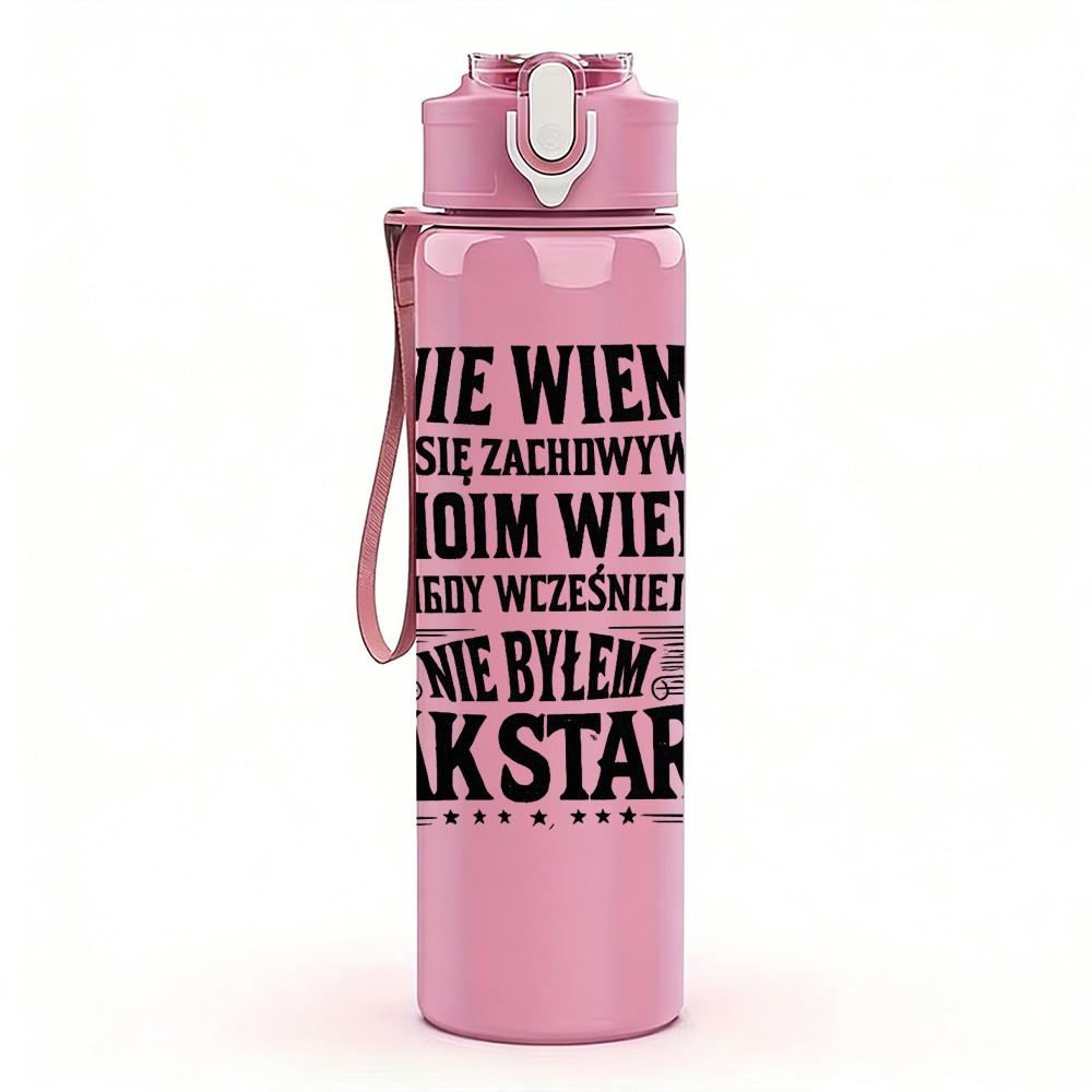 1PC Austrian German Funny Slogan Quote Print 750ml Color Plastic Sports Water Bottle Leakproof Flip Straw Lid Suitable for Sports Office Home Use