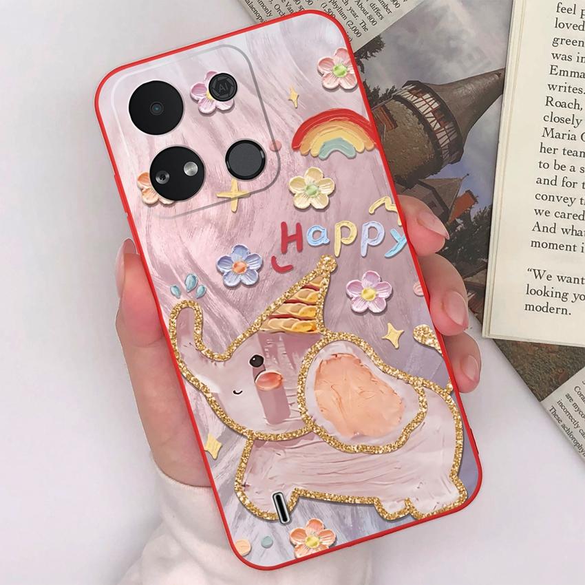 For Itel A04 A05s A16 A18 A23 A25 A26 A17 A33 A56 Phone Case Pretty Bow Pattern Fashion Shell Matte Silicone Anti Drop Protective Covers For Itel Capa