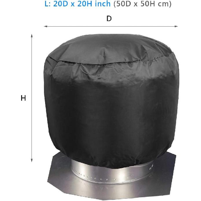 Накрытие на турбинный вентилятор, 2 шт., Luxiv, Защитное покрытие для кровельного турбинного вентилятора, Прочное, Защитный щит, Водонепроницаемое, Ткань Оксфорд 420D, Черное (20D x 20W)