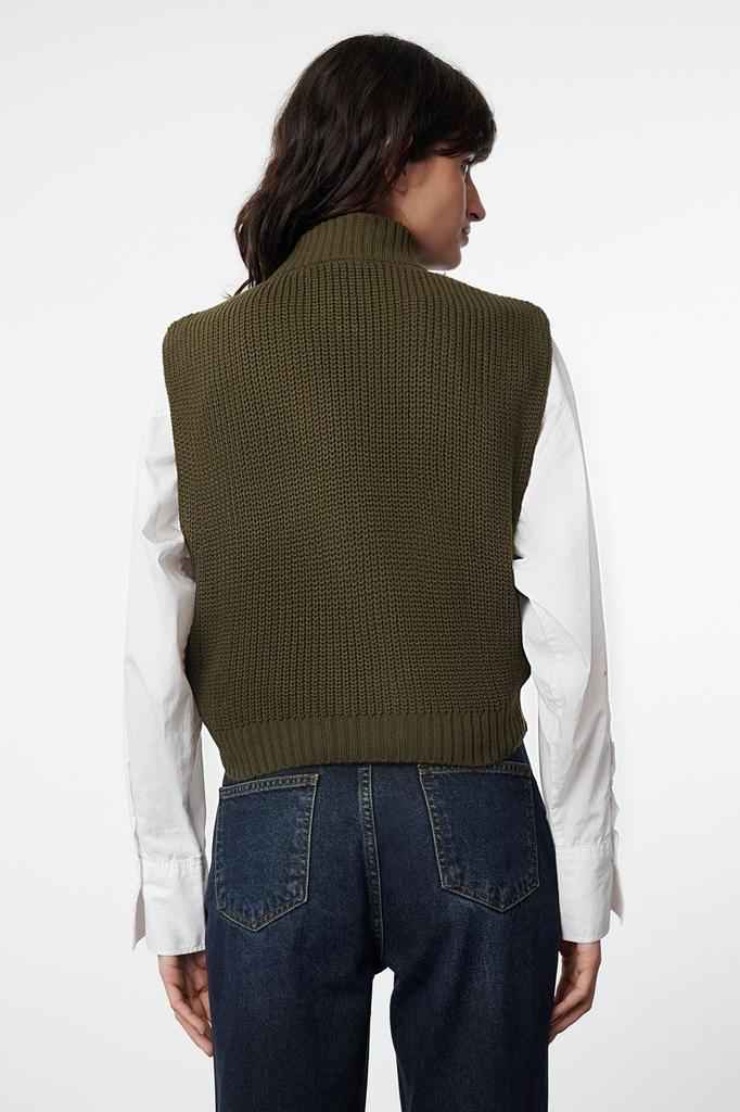 Женский модный стильный свитер, укороченный базовый трикотаж на молнии, жилет