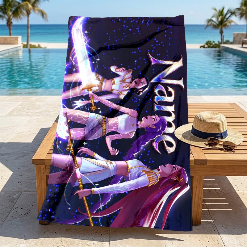 Custom Name Fantasy Warriors Stylish printed beach towel,a quick-drying, absorbent mat suitable for the beach, pool, gym, and travel fans gift