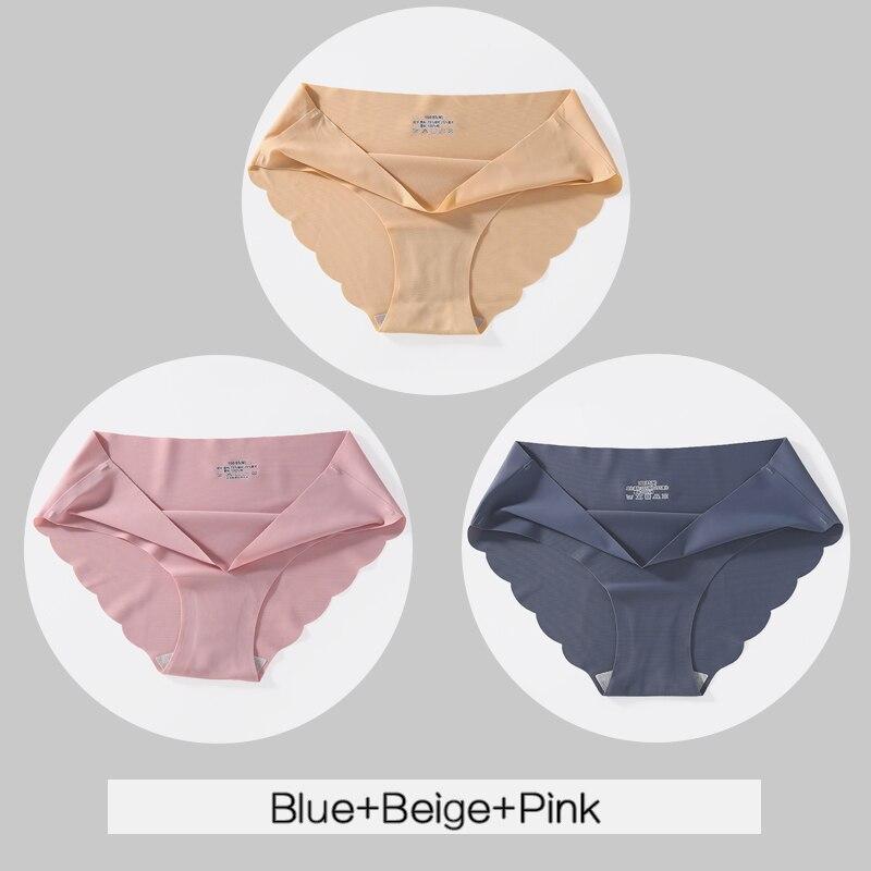 3PCS/Set Women Panties Sexy Seamless Underwear Pantys Lingerie for Female Underpants Soft Solid Color Low-Rise Briefs Intimates