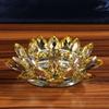 Colorful Crystal Lotus Ornament Thicken Crystal Lotus Candlestick Lotus Candle Holder  Living Room