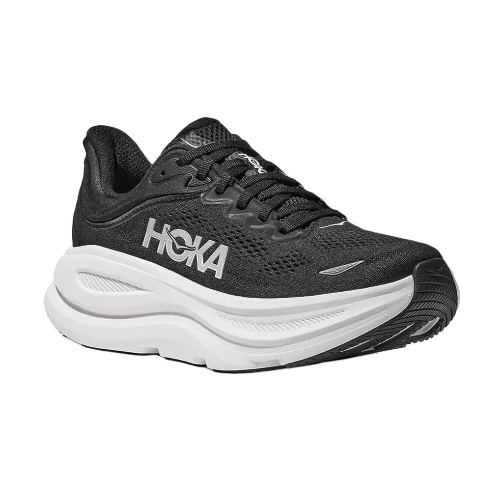 HOKA Bondi 9 Черно-белые женские кроссовки 1162012-BWHT