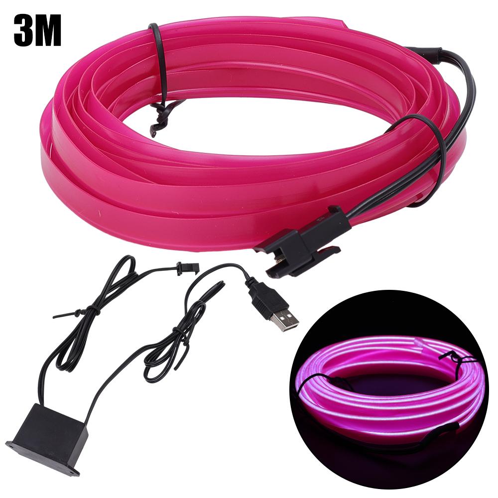 Полоска окружающего света для салона автомобиля, оптоволоконная атмосфера, неоновые светодиодные фонари, USB-вечеринка, декоративные лампы, полоска, авто, DIY, окружающий свет
