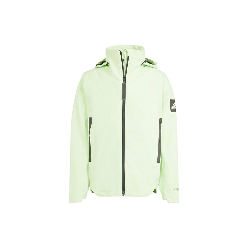 Adidas Myshelter Rain.Rdy Parka With Concealed Hood and Long Sleeves Men Outerwear Green IS1878
