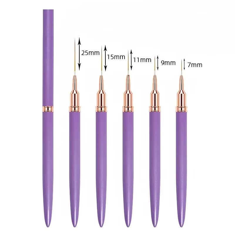5pcs Nail Art Pen Set Brushes Set Elongated Lines Striping Drawing UV Gel Painting Nail Design Pen Professional Manicure Tool