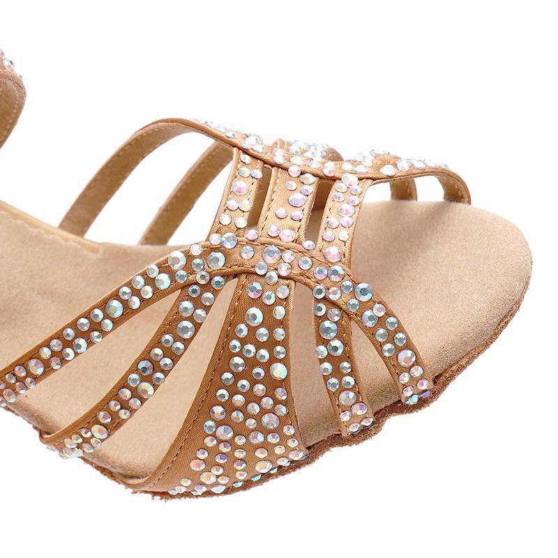 Атласные женские туфли для латинских танцев на высоком каблуке Обувь для взрослых для бальных танцев Обувь для социальных танцев Мягкая подошва