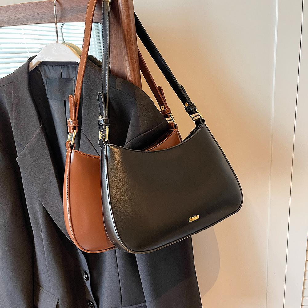 Модная сумка на ремне из искусственной кожи, большая вместительная женская сумка на одно плечо, однотонная винтажная простая сумка-мессенджер