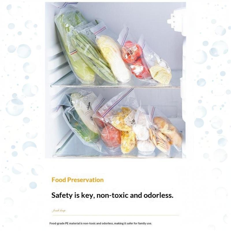 Transparent Self-Sealing Bag Durable Household Thickened Food Preservation Zipper Bag Self-Sealing Plastic Bag