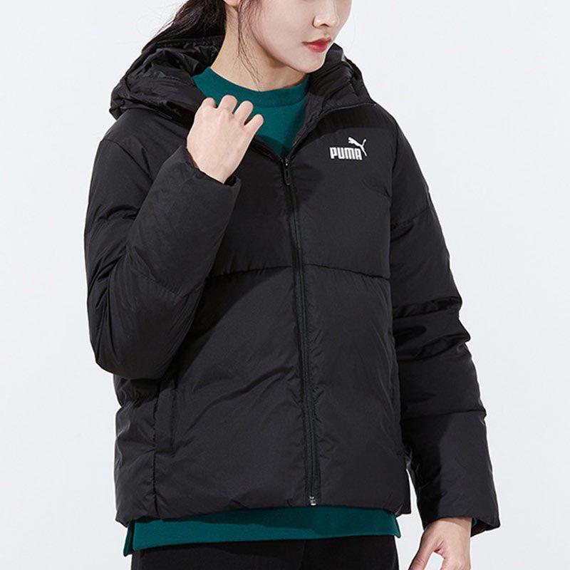 Puma Женские пуховики Черные С капюшоном Умеренные Другое 848173-01