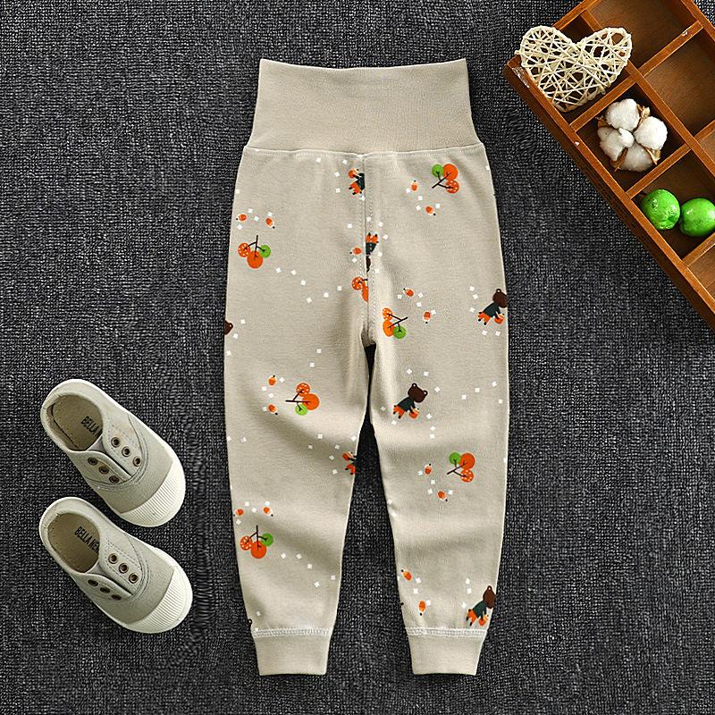 High Waist Girls Boys Cotton Trousers Spring Autumn Children's Trousers Stretch Pants Wear Trousers