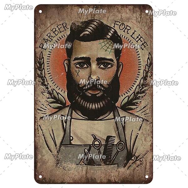 Винтажный постер парикмахерской, металлическая табличка, жестяная табличка, настенные поделки, ретро-декор для дома, украшение, подарок