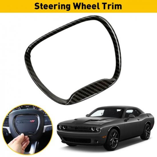 Carbon Fiber Steering Wheel Frame Trim for Ring 2015+ Dodge Challenger & Charger