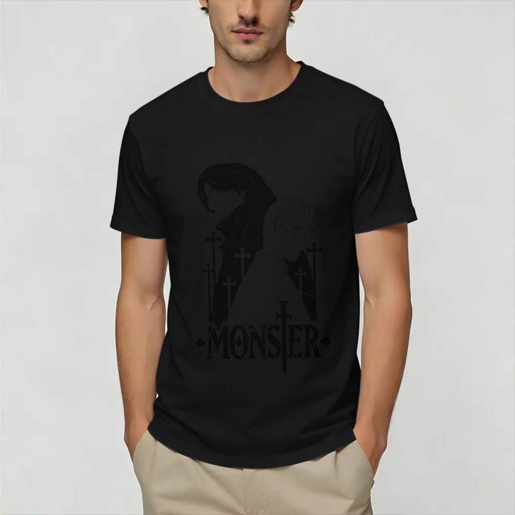 Monster Johan Liebert T Shirt Unisexs Cotton Humorous Tshirt Round Neck Tees Short Sleeve Clothing Printed