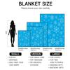 1 x Cozy Blue Christmas Blanket with White Snowflake Design - Flannel Blanket for Sofa, Camping, Warming, Office, Nap,