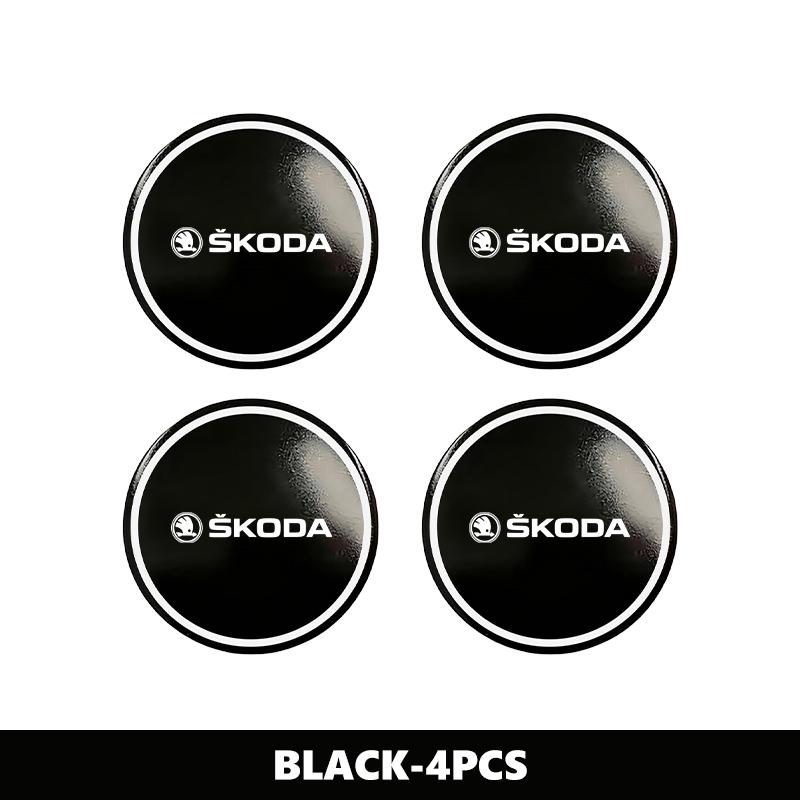 PBMN1 For Skoda 4PCS 56mm Car Wheel Tire Hub Center Sticker Badge Accessories Octavia A5 A7 RS Fabia Superb Rapid Karoq