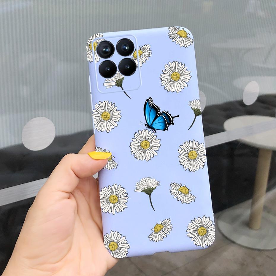 Чехол для Realme 8 Лавандовый Подсолнух Силиконовая Задняя Крышка Для Realme 8 Pro 8i Realme8 4G RMX3085 Мягкий ТПУ Чехол для Телефона Роскошный Чехол