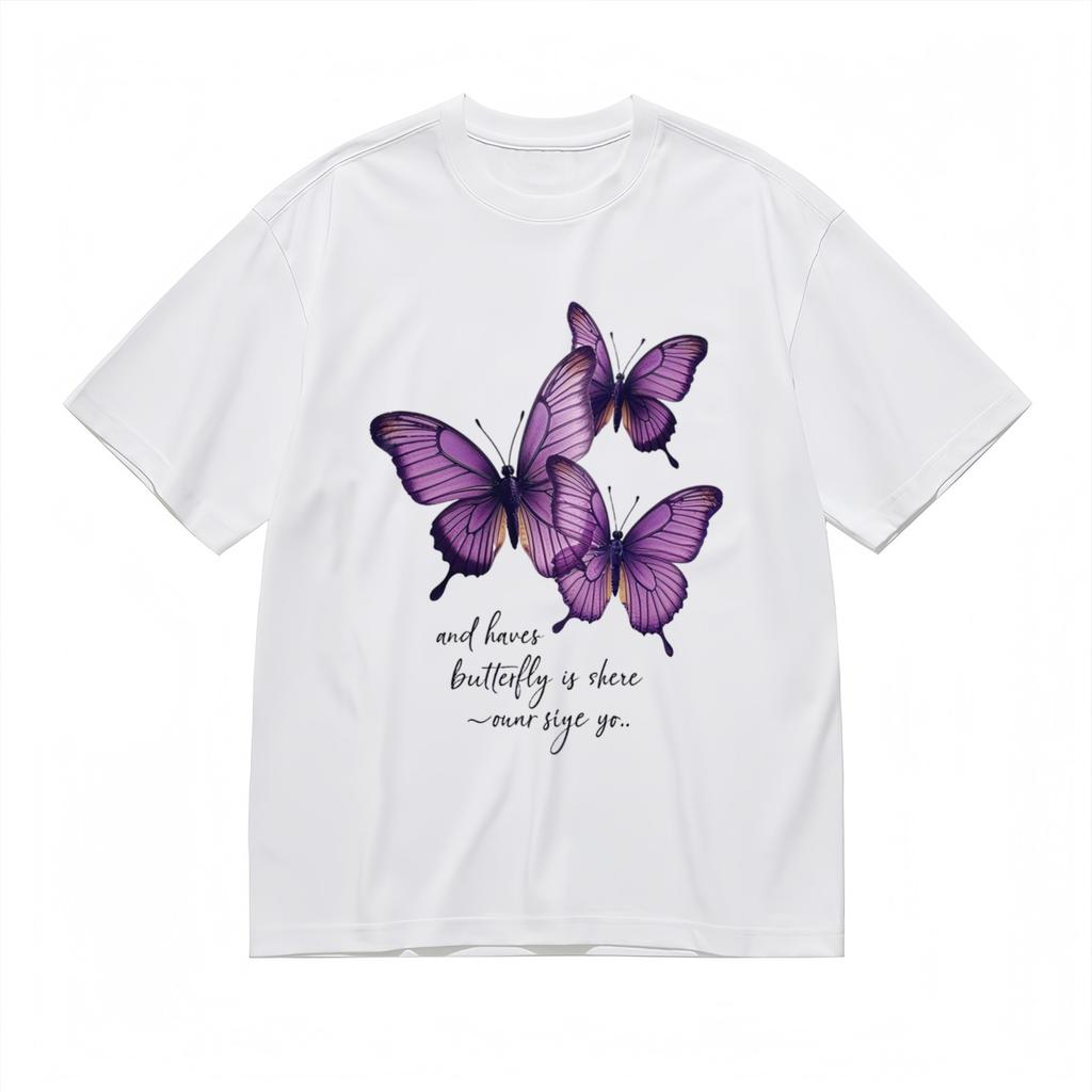 Women's All Season Fashion Classic T-Shirt Mens Womens Tees Top Watercolor Wing Design Printed Tee
