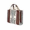 Chloe Woody Logo Print Interlaced Design PU Tote Bag Women Tote Bags Multicolor CHC22-SS397G44-27S