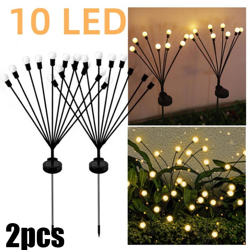 10/8/6 светодиодных солнечных фонарей, уличные светильники со светлячками, садовые украшения, водонепроницаемые фейерверки для сада, дома и газона, Новый год, Рождество