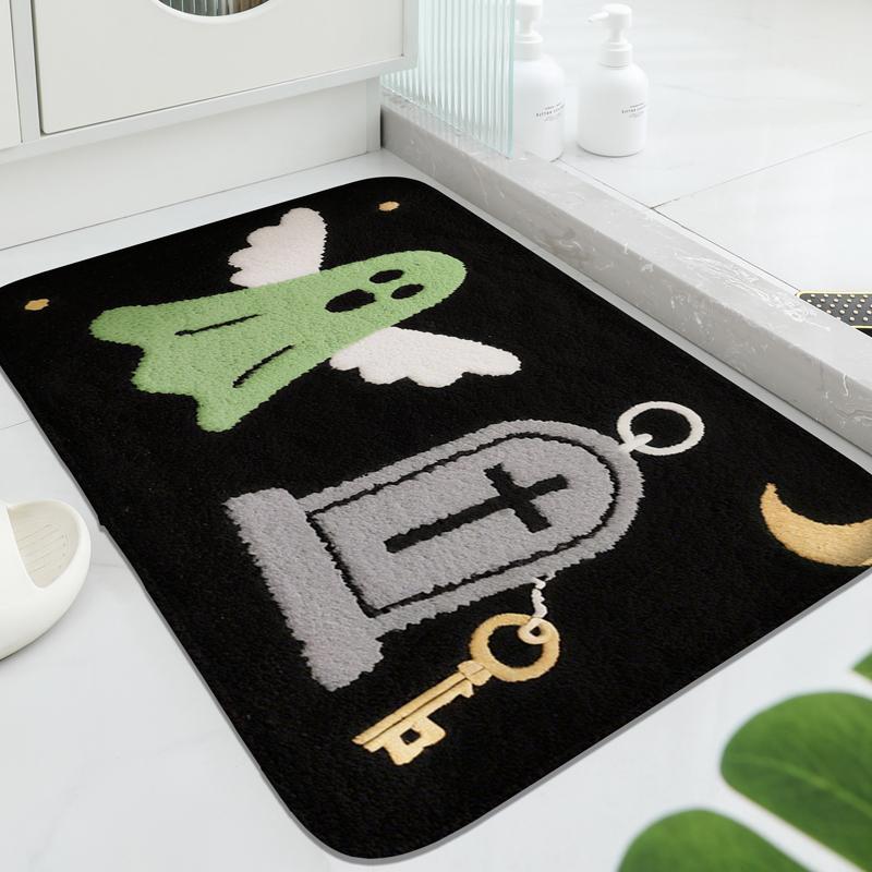 Золотой узор летучей мыши Коврик для ванной противоскользящий Коврик для ног впитывающий воду для туалета Ковер для душевой комнаты Декоративный коврик Мягкий и удобный