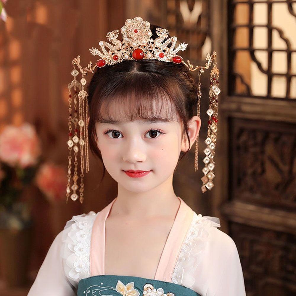 For Girl Costume Props Flower Women Hair Fork Tassel Hairpins Hanfu Hair Sticks Hair Accessories
