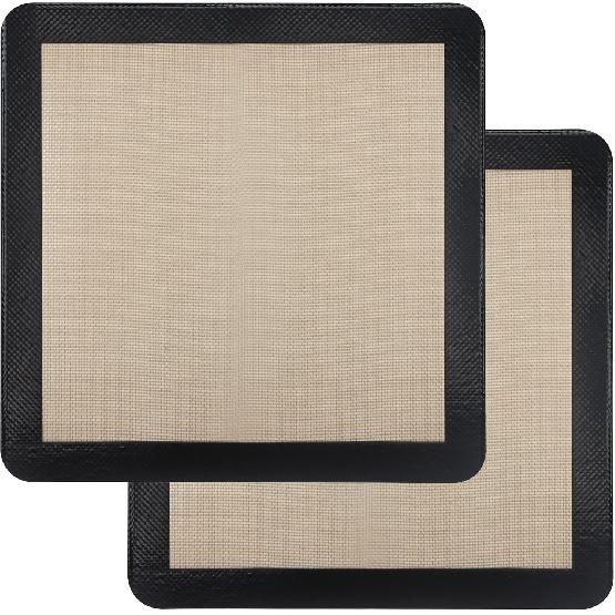 2Pcs Silicone Baking Mats for 12 Inch Cake Pan/12x12 Cheesecake Pan/Toaster Oven Air Fryer Liner, 11.75"Square Food Grade Silicone Mats for Baking,