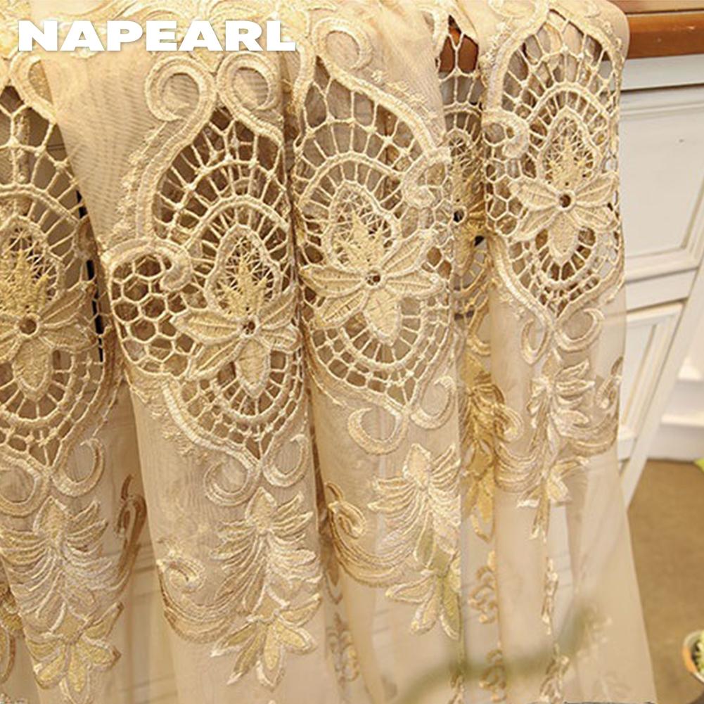 1 шт. NAPEARL в европейском стиле, роскошная ажурная вышитая полупрозрачная занавеска, коричневый тюль для гостиной, спальни, украшения окна, домашнего декора