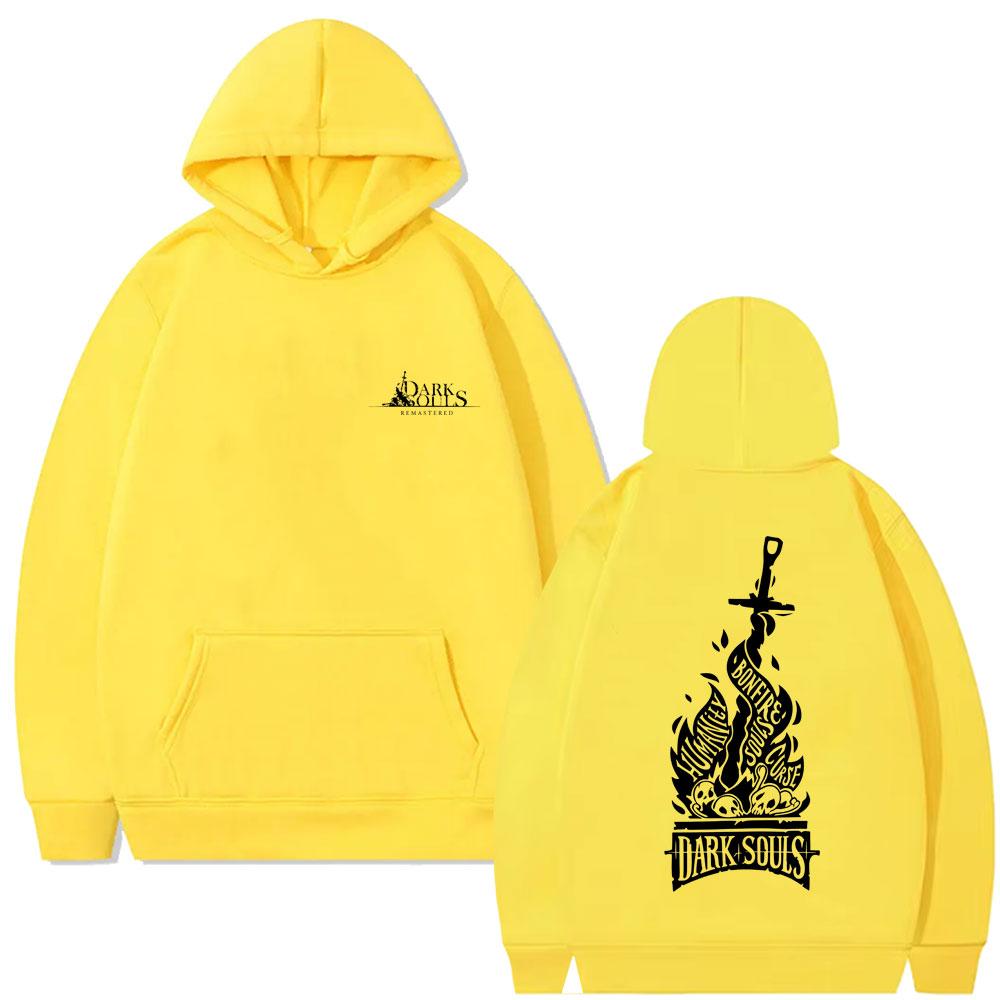 Худи с двусторонним принтом Dark Souls для мужчин и женщин, модная готическая рок толстовка с капюшоном, мужские повседневные худи