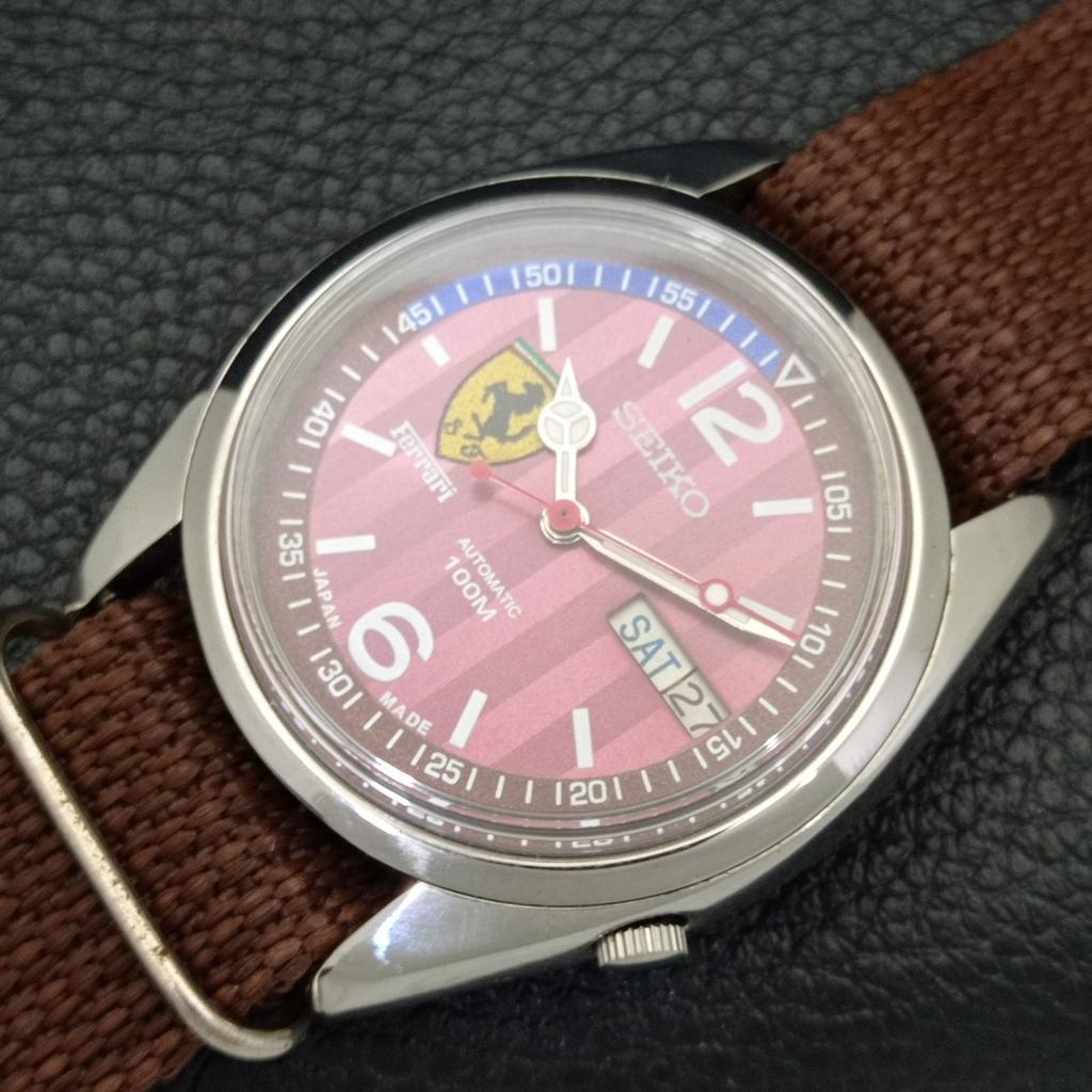 ВИНТАЖНЫЕ МУЖСКИЕ АВТОМАТИЧЕСКИЕ ЧАСЫ SEIKO 7009A ЯПОНИЯ С ЦИФЕРБЛАТОМ FERRARI a700546-5 R203-a700546