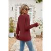 Spring and Autumn Women's T-shirt Tops Jacquard Chiffon Shirt Lace Stitching Long Sleeve Loose V-neck Blouse for Women