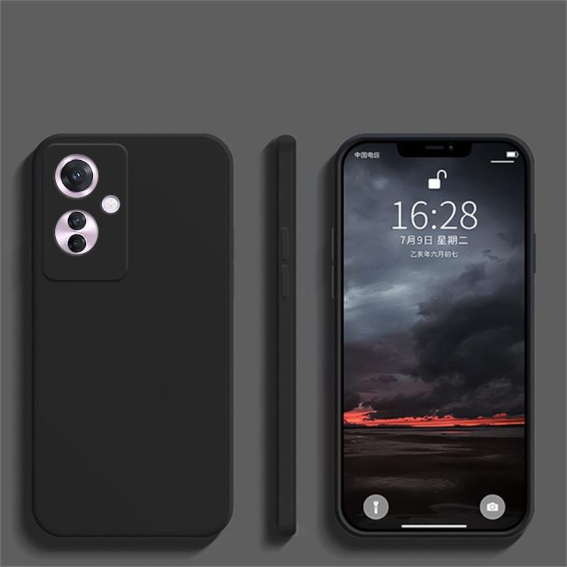 Чехол для OPPO Reno 11 F Чехол Reno 11F Жидкий силикон Однотонный Мягкий ТПУ Противоударный Capa Защитный чехол для телефона Чехол Reno11 F