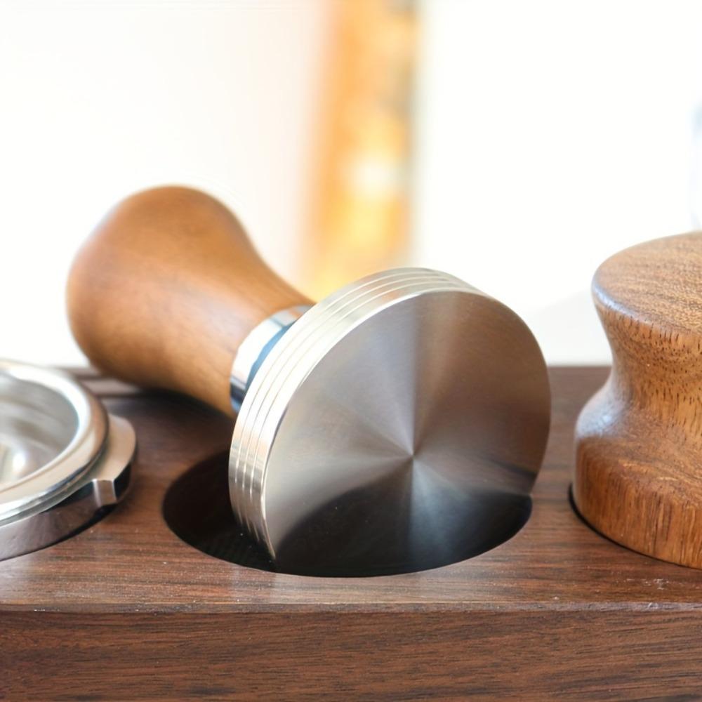 Walnut Handle Coffee Powder Pressing Hammer Coffee Powder Distributor Leveler Tool Cafe